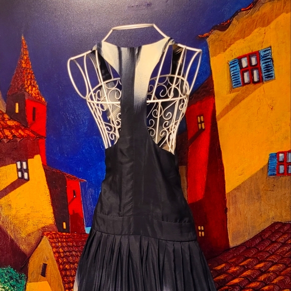 Full Length Razor Back Black Dress - Picture 2 of 4